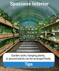 Interior of Walk In Greenhouse For Outdoor Use Heavy Duty Galvanized Steel Hoop House With PE Cover 8 Windows And Roll Up Door