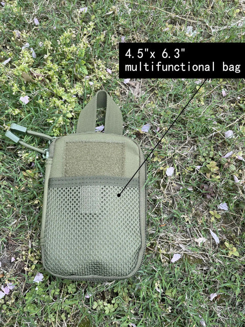 Flint And Steel Fire Starter Kit With Ferro Rods And Magnesium in multifunctional green bag for outdoor adventures and emergencies