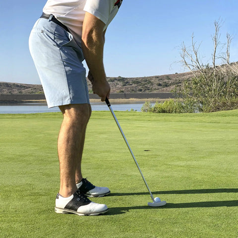 Golfer using Classic Golf Putter With Two Way Or Blade Options, 35 Inch Length, Premium Grip For A Smooth True Roll