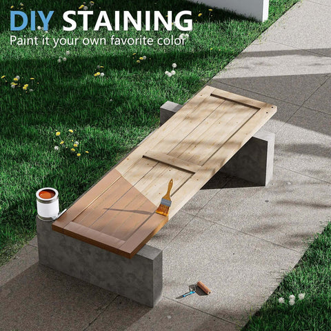 DIY staining of unfinished spruce wood panel from No Assembly Bi Fold Barn Door Set 30x84 With 36 Inch Hardware Kit For Two Doors