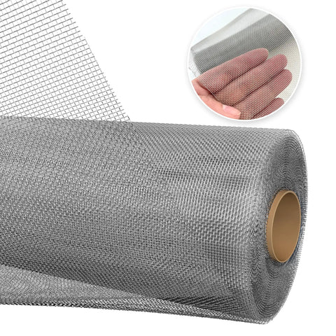 Rugged Stainless Steel Wire Mesh Screen 50x120 Inches Plain Weave 30 Mesh Easy To Cut And Install Window Screen That Keeps Bugs Mice And Birds Out And Is Rust Resistant For Homes And Sheds