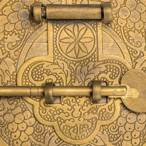 Longevity Brass Plate Chest Box Latch Decorative Hardware 3.4 Inch durable brass finish vintage style close-up