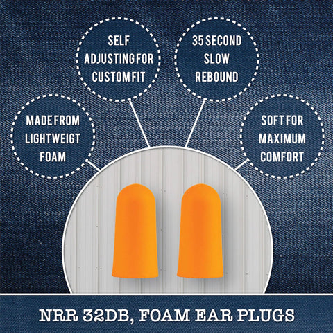 Wall Mount Ear Plug Dispenser For Bulk Refill, 500 Pair Capacity, Slow Rebound Foam Ear Plugs For Heavy Noise, Easy Refills