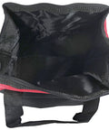 Interior view of Bombproof Canvas Power Tool Bag Carrier For Drill Drivers Batteries Chargers Jobsite Gear Hauler with black lining.