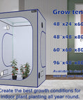 48x48x80 Grow Tent Kit With Tough 19mm Metal Frame, Ultra Reflective 600D Mylar Interior For Even Light, Indoor Hydroponic Setup