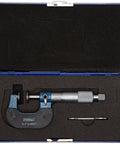 Disc Micrometer 0 To 1 Inch Measuring Range With Disc Style Anvil And Spindle in protective case