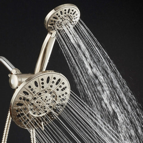 Dope Brushed Nickel 7 Inch High Pressure 3 Way Rainfall Shower Combo With 72 Inch Hose 6 Settings Handheld Included Luxury Spa Style