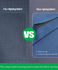 Comparison of ripstop and non-ripstop fabric, showcasing durability of Heavy Duty Waterproof Rectangular Patio Table Cover 86 by 44 by 27.5 Inches.