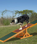 Durable Wooden Dog Seesaw For Training And Agility Suits Big And Small Breeds With A Stable Pinewood Frame And Non Slip Rubber Coating
