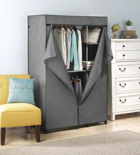Deluxe Utility Closet With Five Extra Strong Shelves And Removable Breathable Cover For Garage Basement And Laundry Room Storage
