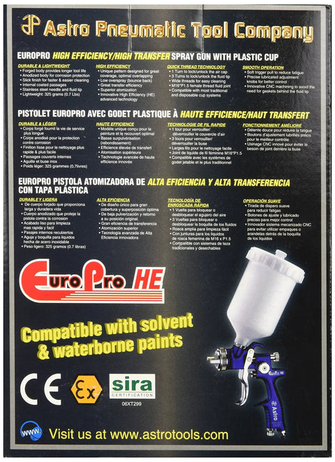 Top Shelf High Transfer Paint Spray Gun With 1.3mm Nozzle And Resilient Plastic Cup Featuring Integrated Regulator for auto body work.