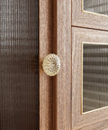 Gorgeous Champagne Gold Crystal Floral Cabinet Knobs One And Three Eighths Inch Drawer Pulls 2 Pack on wooden cabinet door