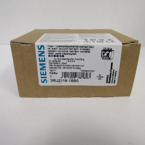 Box of Thermal Overload Relay 3RU2126-4AB0 for Motors 11-16 Amp Power Protection, Sirius Series industrial electrical relay