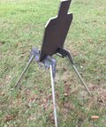 Portable 3/8 Inch AR500 Steel Shooting Ground Target 12x20 with stand shown assembled on grass; includes ground legs.
