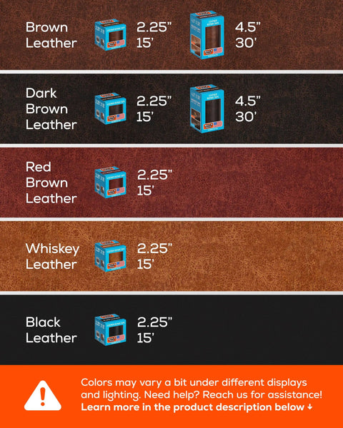 Leather Repair Tape Whiskey Self Adhering Patch For Couches Sofas Car Seats And Upholstery Realistic Faux Leather Color Options