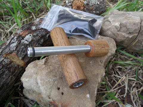 Hickory Fire Piston Kit With Char Cloth O Rings Instructions And Storage Bag For Quick Campfire Lighting Air Powered Tool