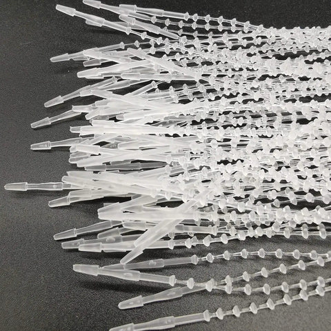 5 Inch Security Beaded Loop Ties Plastic Price Tag Fasteners Adjustable Pin Lock Merchandise Seals For Clothing Shoes And Luggage 1000 Pack White detailed view