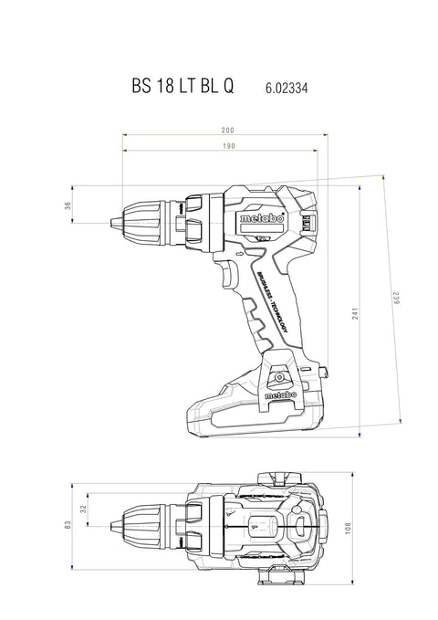 Heavy Duty Brushless Cordless Drill Driver With No Fluff Quick Change Accessories And Real World Torque dimensions illustration