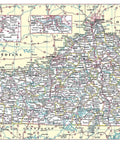 Kentucky State Wall Map Big Print Poster Laminated With Counties And Capitals Cities Parks Monuments And Roads 36 By 18 Inches