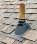 2 Pack Roof Collar Repair Boots For 1.5 To 2 Inch Vent Pipes With Silicone Sealant Included DIY Friendly Flexible Thermoplastic Rubber Roof Vent Flashing Collar Quick Leak Fix For Existing Roof Boots USA Made installed on shingled roof.