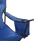 Portable Folding Camping Chair With 4 Can Cooler Side Pocket Cup Holder And Carry Bag Breathable Mesh Back Large Size