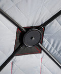 Heavy Duty Pop Up Insulated Ice Fishing Shelter With Knockout Spacious Fishin Spot For Five To Seven Crews Quick Roll Setup Trip Proof Door Wide Flared Bottom interior mount detail of structure