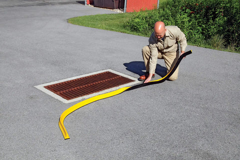 Spill Barrier Dike 10 Ft Long By 2 In Wide By 2.25 In High For Quick Containment On Rough Surfaces, Tear Resistant Top Layer With Ultra Tacky Bottom Seal That Fills Cracks, Durable Spill Control Dike For Drains And Floors