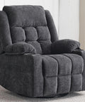 Comfy Power Swivel Rocker Recliner with Massage and Heat for Adults, USB and Type C Ports, infinite position, dark gray