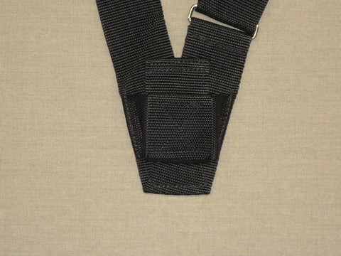 Black Single Web Sling Carrying Belt for Parade Flagpole Holder and Color Guard Gear showcasing webbing material close-up