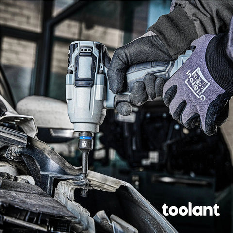 Top Shelf 1/2 Inch Drive T50 Torx Impact Sockets 2 Piece Set Built From Heavy Duty S2 Alloy Steel With Precision Heat Treatment in use on a vehicle.