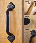 Installation of Rustic Gate Handle 9 Inch Cast Iron Barn Door Handle Heavy Duty Metal Fence Gate Pull For Garage Black