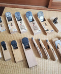 Various Japanese Block Plane 50mm For Woodworking, Kanna Smoothing Plane Hand Planer Tool For Finishing Wood displayed on a mat.