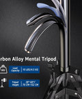 Carbon alloy tripod from Two Pack Softbox Lighting Kit With 16x16 Panels, 63 Inch Tripod Stand, 5400K Daylight LED Bulbs
