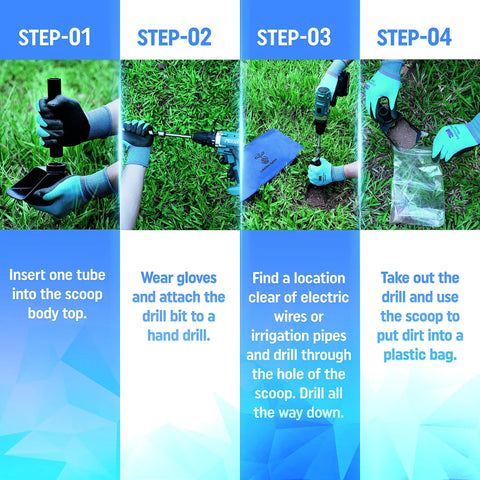 Versatile Soil Sampler Drill Set With Adjustable Depth Tubes For Sweatless No Mess Cleanup In Compact Soils demonstration steps