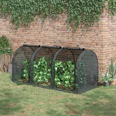9x4 Ft Crop Cage Plant Protection Tent With Three Zippered Doors, Steel Frame, Ground Stakes, And Storage Bag For Garden Yard And Lawn, Bird Proof Protection From Pests And Critters