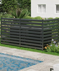 Black Metal Outdoor Privacy Screen Fence Panels 42 Inch High 38 Inch Wide Two Panel Enclosure For Air Conditioner Trash Can Pool Equipment Garden Patio Privacy Fence For Outside No Frills Heavy Duty