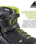Zetrablade Elite Mens Adult Fitness Inline Skates For Beginners To Intermediate Black And Lime Budget Friendly with secure closure