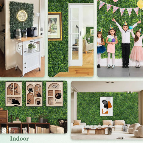 Easy Install Faux Ivy Privacy Screen Made From Artificial Boxwood Roll Panels 48 X 120 Inches Coverage About 40 Sq Ft UV Resistant Durable Green Wall Decor For Indoor Spaces