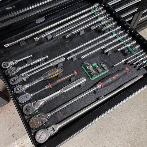 3D Tool Tray Socket Extension Organizers Set For Drawer Organization, tools neatly stored in drawer with magnetic trays