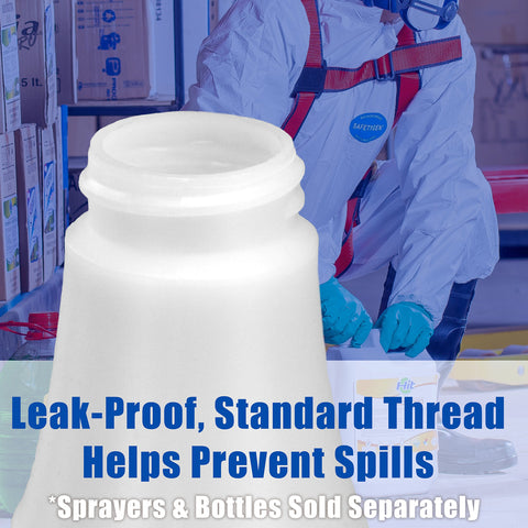 Built Tough Chemical Resistant Spray Bottles 24 Oz Four Pack with leak-proof design and measurement scale in use.