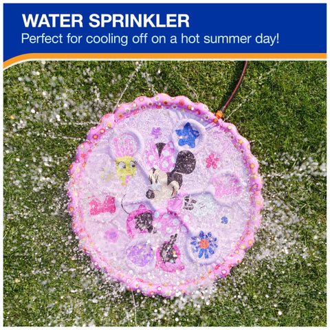 Minnie Mouse Splash Pad For Kids With Built In Sprinklers, Disney Pool Party Essential For Ages 1 And Up, Pink Floral Pattern