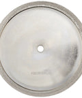 Ten Inch Diamond Profile Wheel For Marble And Granite Tile With Three Eighths Inch Bull Nose Radius Delivers A Killer Bevel Edge On Wet Saw Use And Smooth Cuts For Concrete Ceramic Glass And Natural Stone, showing a round metal cutting disc