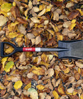 Compact Mini D Handle Square Head Shovel With Soft Grip, Go To Handy Lightweight Yard Tool on autumn leaves background