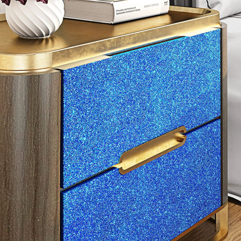 Royal Blue Glitter Peel and Stick Wallpaper Self Adhesive Sparkle Bling Wallpaper for Cabinets Drawers and Walls 15.8x240 Inches
