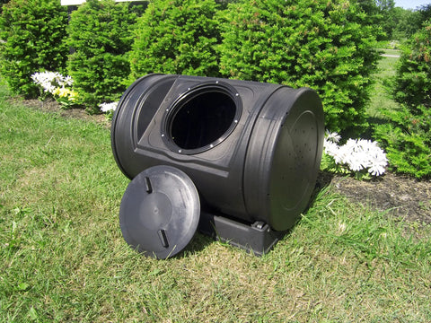 Compost Wizard Jr 7 Cu Ft Outdoor Garden Compost Bin With Wheels And Handles BPA Free Polyethylene in garden setting