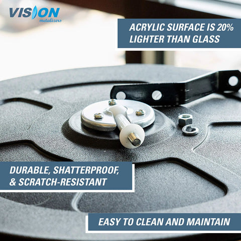 Base and mounting bracket of Indoor Acrylic Convex Mirror 18 Inch Round With 160 Degree Wide Angle For Maximum Visibility And Safety