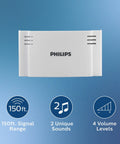 Wireless Doorbell Kit With Battery Operated Receiver And Push Button 150 Ft Range 4 Volume Levels 2 Melodies Ding Dong Westminster No Fuss Setup White with 150ft range and two melodies