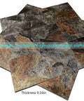 Self Adhesive Metal Backsplash Tile Set, 5 Sheets Triangle Aluminum Mosaic in rusty slate finish, stack view