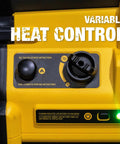 Close-up of variable heat control on Outdoor Portable Propane Forced Air Heater 70,000 BTU Heats Up To 1,750 Sq Ft