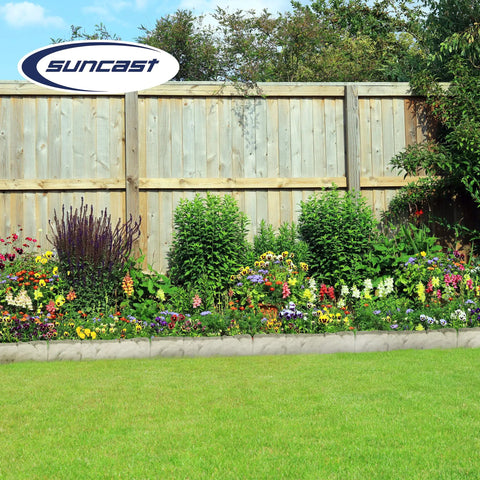 Interlocking Garden Border Edging Stone Look Poly Construction Water Resistant Easy Install No Dig for lawn flower bed